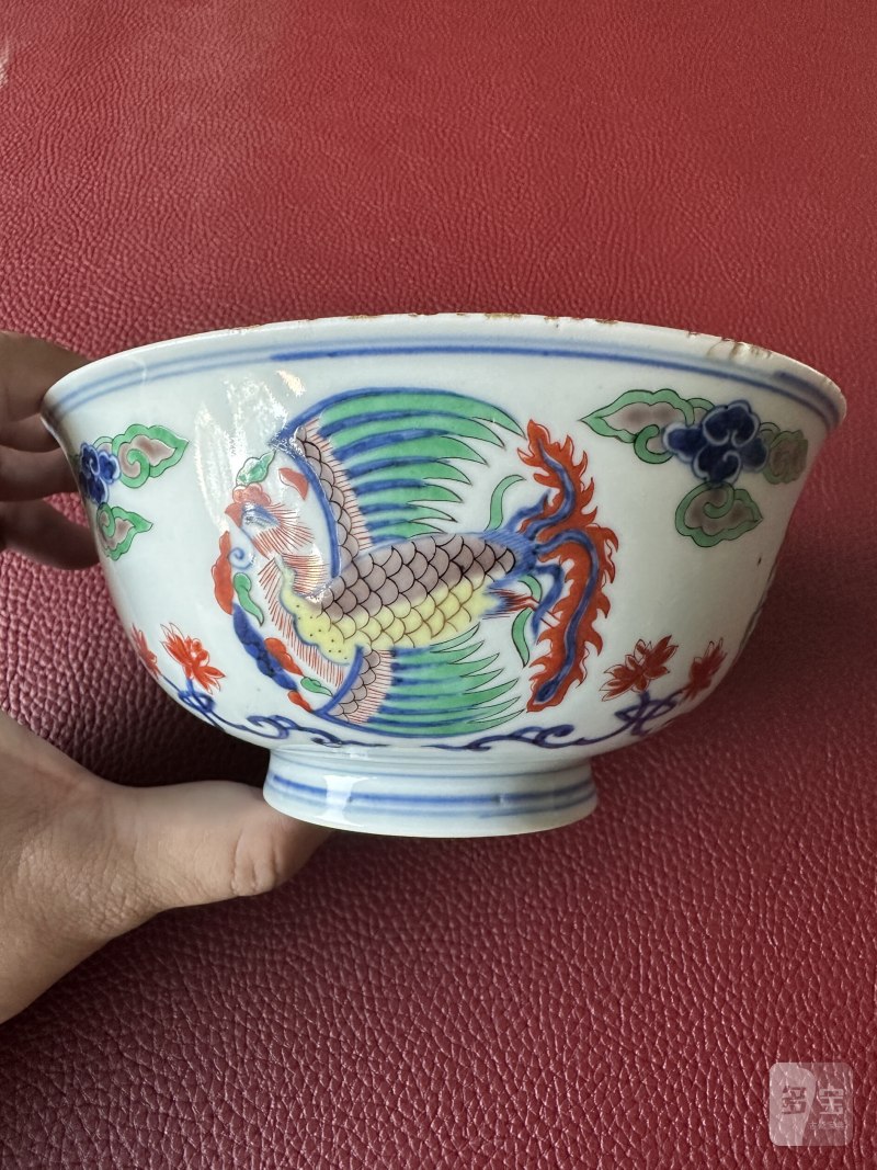 清康熙 五彩团凤纹碗 - 图16